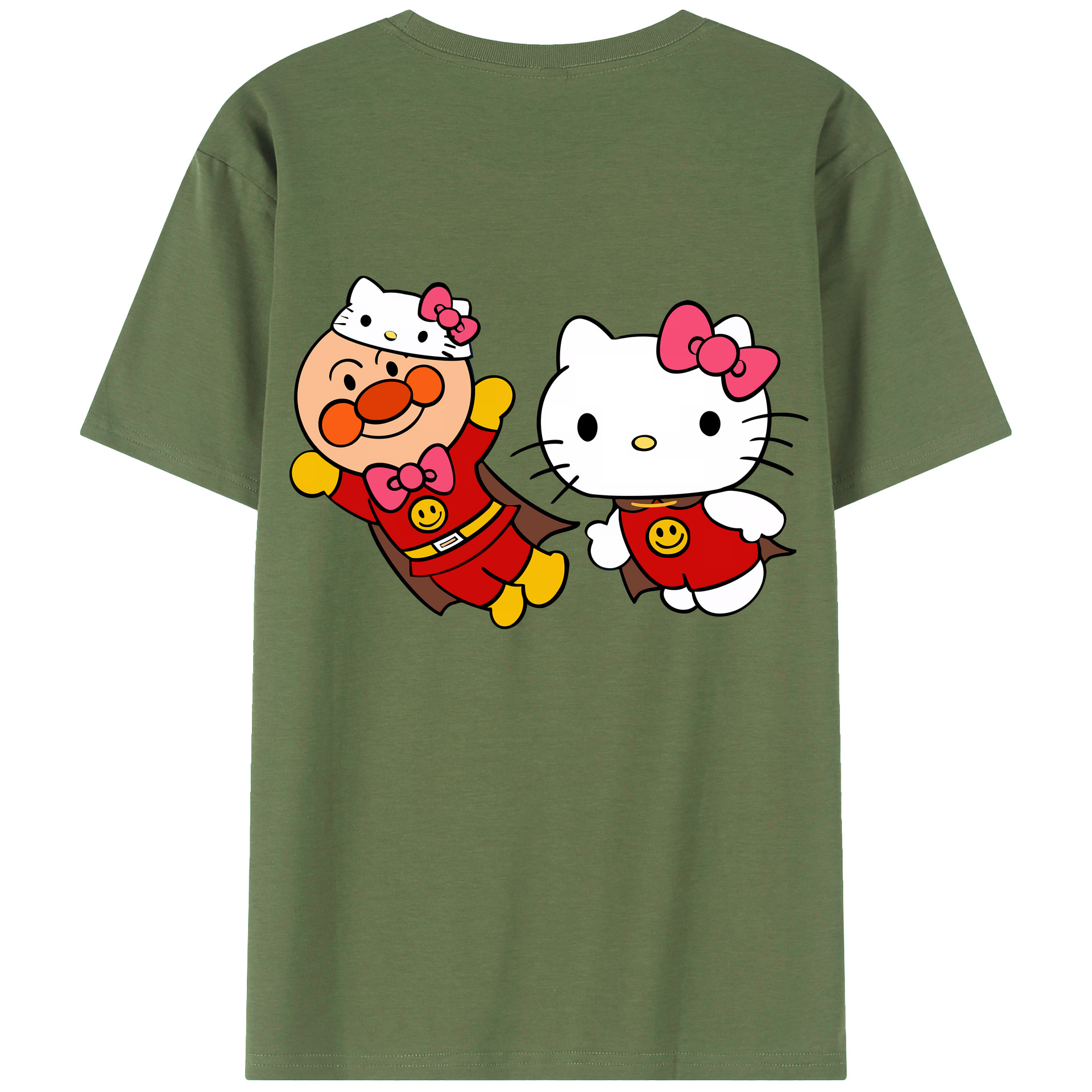 （画像用） アンパンマン Anpanman 綿100％ メンズ半袖Tシャツ（バックプリント） 通気性